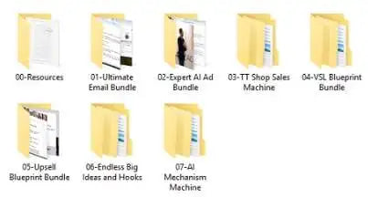 Set of digital product bundles with titles on a white background