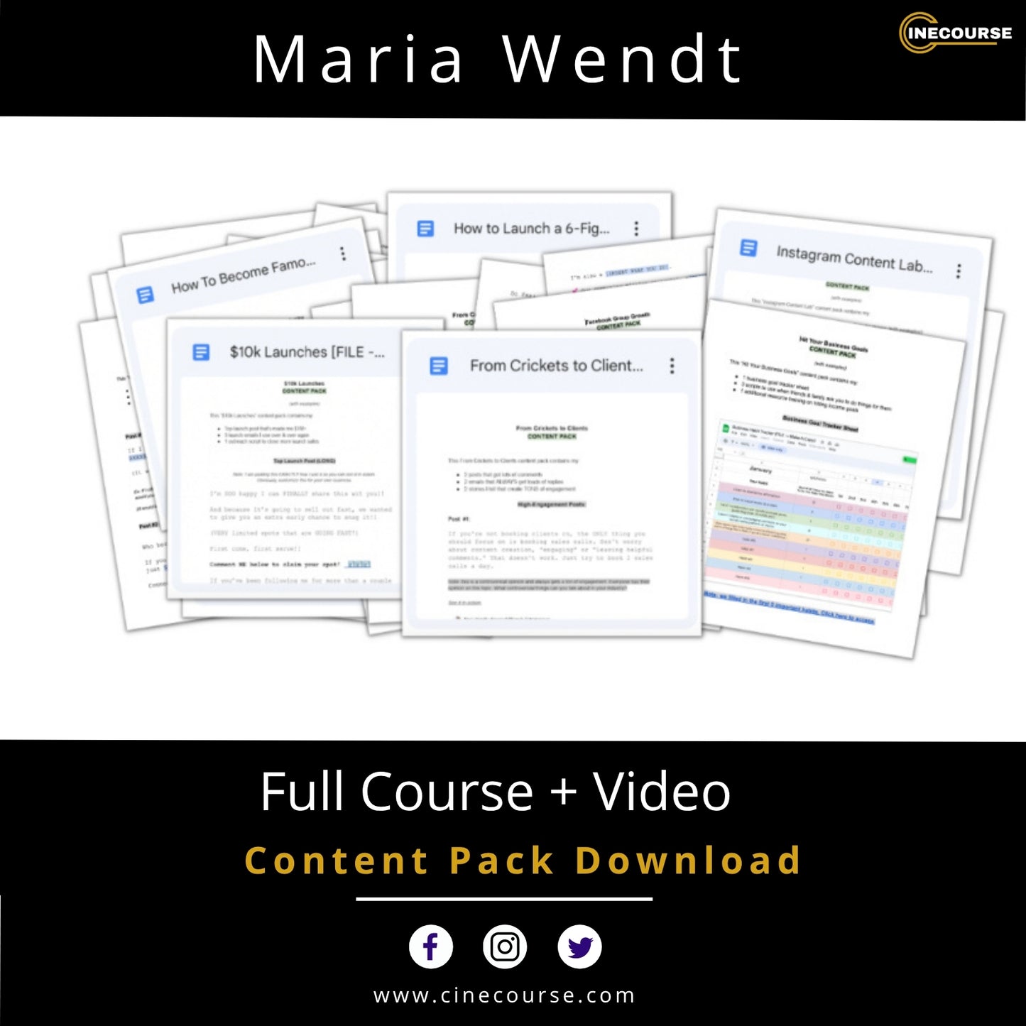 Maria Wendt – Ultimate Content Pack | 100+ Viral Content Templates, Instagram Growth & Client Attraction System