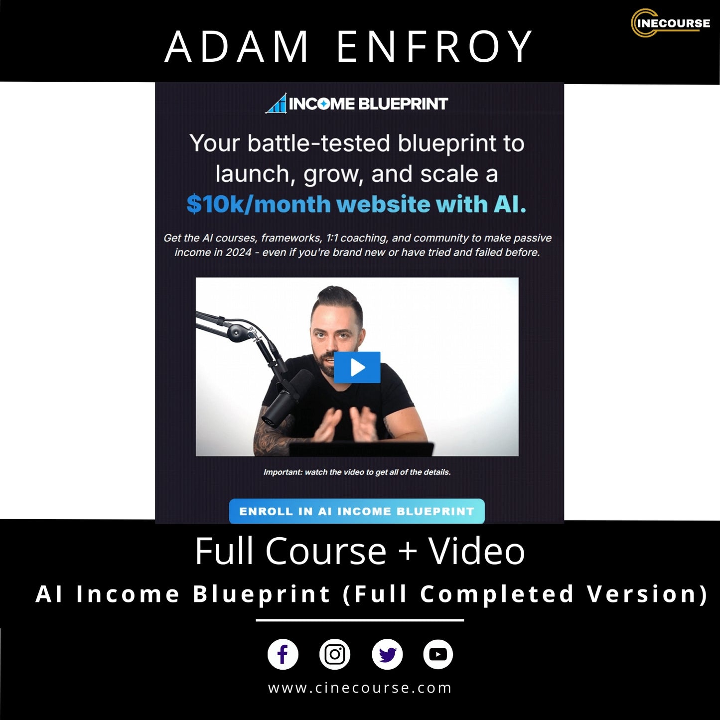 Adam Enfroy – AI Income Blueprint 2024 (Full Completed Version) | Full Course + Video Training with Lifetime Updates