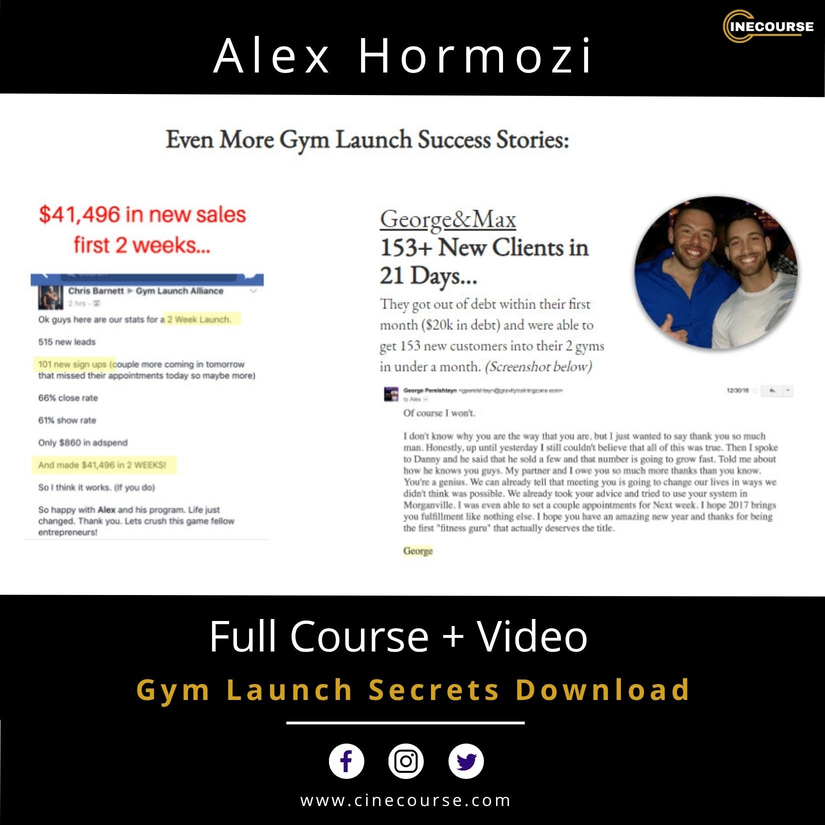 Alex Hormozi Gym Launch Secrets Gym Marketing & Business Growth Online Course Cover