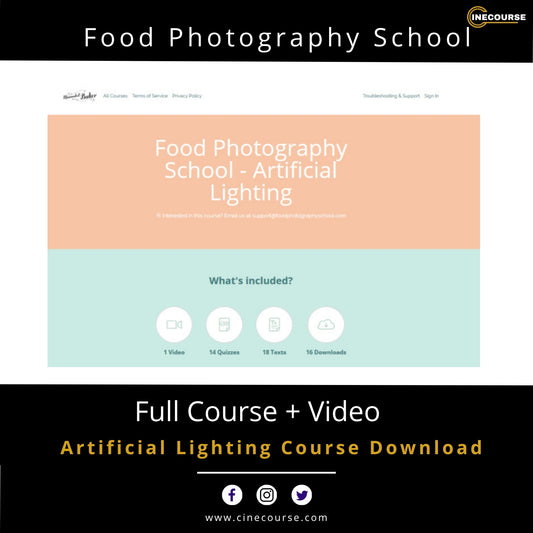 Food Photography School Artificial Lighting Food Photography Online Course Cover
