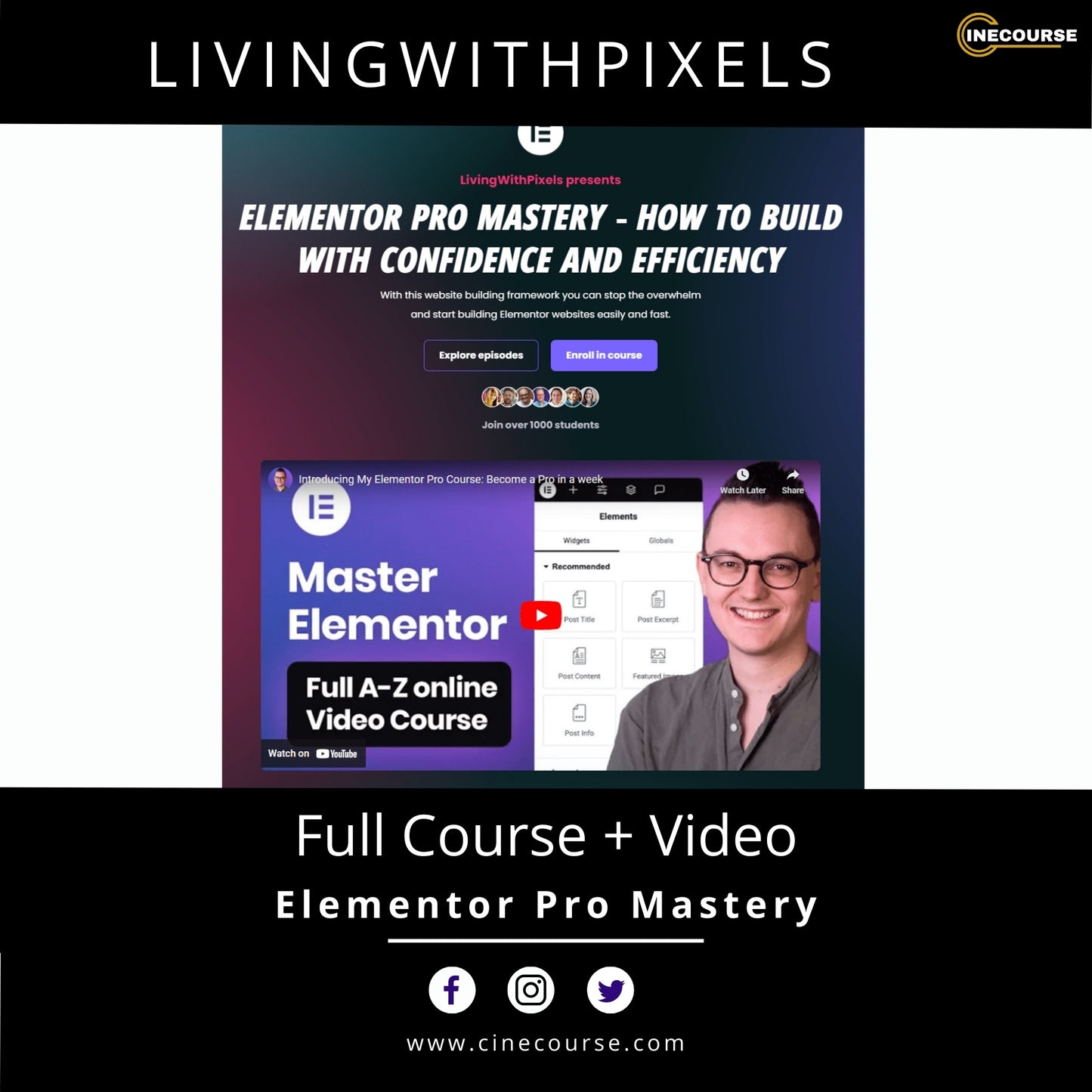 Livingwithpixels – Elementor Pro Mastery 2024 | Full Elementor Course with Dynamic Content, Layout & Responsive Design